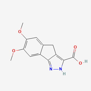 molecular formula C13H12N2O4 B1406033 6,7-Dimethoxy-1,4-dihydroindeno[1,2-c]pyrazole-3-carboxylic acid CAS No. 1216231-84-3