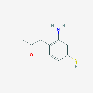 molecular formula C9H11NOS B14060452 1-(2-Amino-4-mercaptophenyl)propan-2-one 