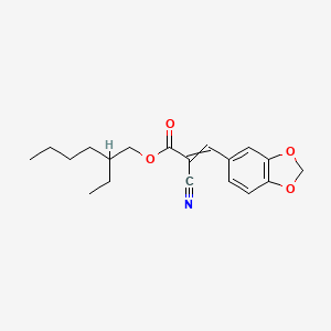 molecular formula C19H23NO4 B14060493 2-Ethylhexyl 3-(1,3-benzodioxol-5-yl)-2-cyanoprop-2-enoate 