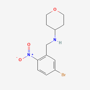 molecular formula C12H15BrN2O3 B1406052 N-[(5-bromo-2-nitrophenyl)methyl]oxan-4-amine CAS No. 1554637-93-2
