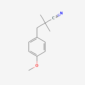 molecular formula C12H15NO B1406053 3-(4-Methoxyphenyl)-2,2-dimethylpropanenitrile CAS No. 1268077-43-5