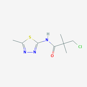molecular formula C8H12ClN3OS B1406054 3-Chloro-2,2-dimethyl-N-(5-methyl-1,3,4-thiadiazol-2-yl)propanamide CAS No. 1211496-86-4