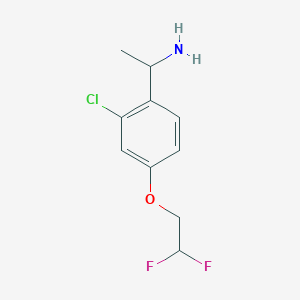 molecular formula C10H12ClF2NO B1406059 1-[2-Chloro-4-(2,2-difluoroethoxy)-phenyl]-ethylamine CAS No. 1373916-40-5