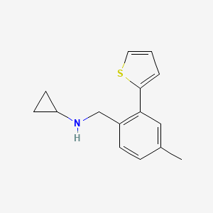 molecular formula C15H17NS B1406062 Cyclopropyl-(4-methyl-2-thiophen-2-ylbenzyl)-amine CAS No. 1553843-81-4