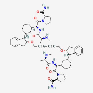 molecular formula C58H78N8O8 B14060623 L-Prolinamide, 3,3'-[2,4-hexadiyne-1,6-diylbis[oxy[(1S,2R)-2,3-dihydro-1H-indene-2,1-diyl]]]bis[N-methyl-L-alanyl-(2S)-2-cyclohexylglycyl- 