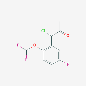 molecular formula C10H8ClF3O2 B14060663 1-Chloro-1-(2-(difluoromethoxy)-5-fluorophenyl)propan-2-one 