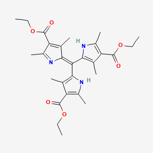 molecular formula C28H35N3O6 B14060740 Diethyl 5,5'-{[4-(ethoxycarbonyl)-3,5-dimethyl-2H-pyrrol-2-ylidene]methylene}bis(2,4-dimethyl-1H-pyrrole-3-carboxylate) CAS No. 10118-54-4