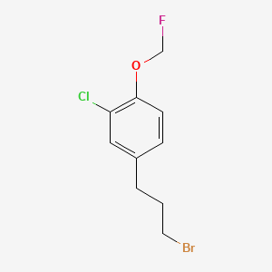 molecular formula C10H11BrClFO B14060757 1-(3-Bromopropyl)-3-chloro-4-(fluoromethoxy)benzene 