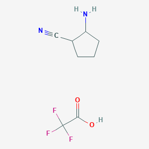 molecular formula C8H11F3N2O2 B14060761 cis-2-Aminocyclopentanecarbonitrile;2,2,2-trifluoroacetic acid 