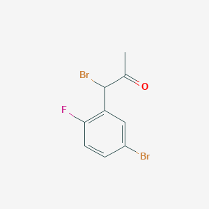 molecular formula C9H7Br2FO B14060809 1-Bromo-1-(5-bromo-2-fluorophenyl)propan-2-one 
