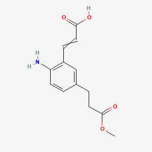 molecular formula C13H15NO4 B14060865 (E)-3-(2-Amino-5-(3-methoxy-3-oxopropyl)phenyl)acrylic acid 