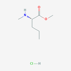 molecular formula C7H16ClNO2 B14060876 methyl (2S)-2-methylaminopentanoate hydrochloride 