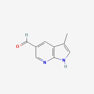 molecular formula C9H8N2O B1406089 3-Methyl-1H-pyrrolo[2,3-b]pyridine-5-carbaldehyde CAS No. 1211516-12-9