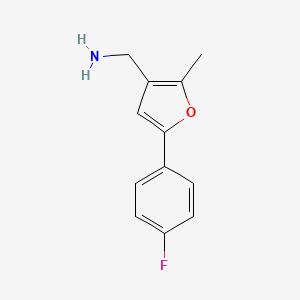 molecular formula C12H12FNO B1406110 C-[5-(4-Fluoro-phenyl)-2-methyl-furan-3-yl]-methylamine CAS No. 1540544-59-9