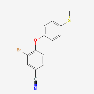 molecular formula C14H10BrNOS B1406112 3-溴-4-(4-甲基硫代苯氧基)苯甲腈 CAS No. 1555598-89-4
