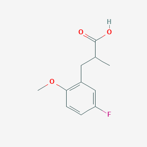 molecular formula C11H13FO3 B1406114 3-(5-Fluoro-2-methoxyphenyl)-2-methylpropanoic acid CAS No. 1512641-73-4
