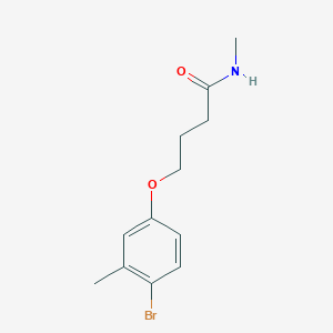 molecular formula C12H16BrNO2 B1406120 4-(4-溴-3-甲基苯氧基)-N-甲基丁酰胺 CAS No. 1549400-92-1