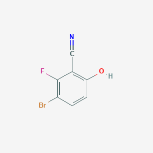 molecular formula C7H3BrFNO B1406123 3-Bromo-2-fluoro-6-hydroxybenzonitrile CAS No. 1518193-64-0