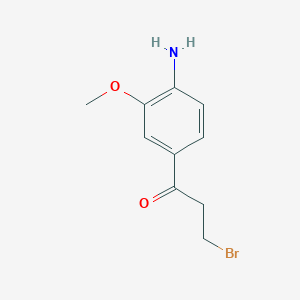 molecular formula C10H12BrNO2 B14061296 1-(4-Amino-3-methoxyphenyl)-3-bromopropan-1-one 