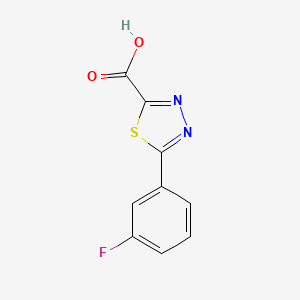 molecular formula C9H5FN2O2S B1406132 5-(3-Fluorophenyl)-1,3,4-thiadiazole-2-carboxylic acid CAS No. 1388057-04-2