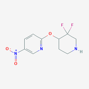 molecular formula C10H11F2N3O3 B14061320 2-((3,3-Difluoropiperidin-4-yl)oxy)-5-nitropyridine 