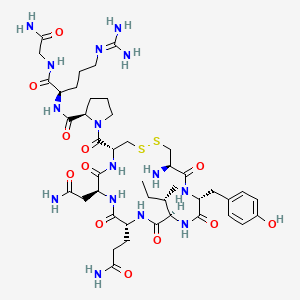molecular formula C43H67N15O12S2 B14061449 H-Cys(1)-D-Tyr-D-aIle-D-Gln-Asn-Cys(1)-D-Pro-D-Arg-Gly-NH2 