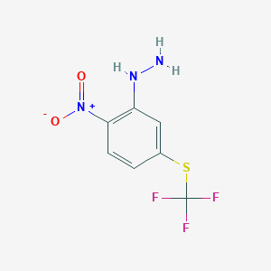 molecular formula C7H6F3N3O2S B14061460 1-(2-Nitro-5-(trifluoromethylthio)phenyl)hydrazine 