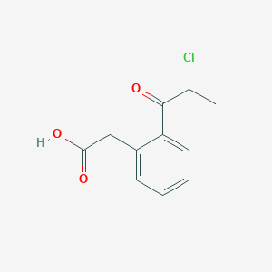 molecular formula C11H11ClO3 B14061478 1-(2-(Carboxymethyl)phenyl)-2-chloropropan-1-one 