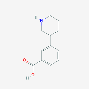 molecular formula C12H15NO2 B1406151 3-(Piperidin-3-yl)benzoic acid CAS No. 908334-18-9
