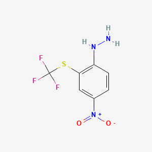molecular formula C7H6F3N3O2S B14061545 1-(4-Nitro-2-(trifluoromethylthio)phenyl)hydrazine 