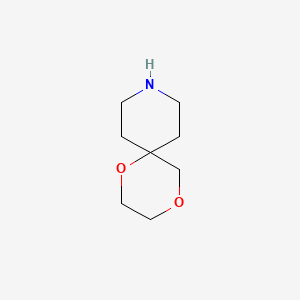 molecular formula C8H15NO2 B1406162 1,4-Dioxa-9-azaspiro[5.5]undecane CAS No. 855314-76-0