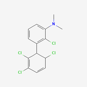molecular formula C14H13Cl4N B14061655 [2-Chloro-3-(2,3,6-trichlorocyclohexa-2,4-dienyl)-phenyl]-dimethyl-amine 