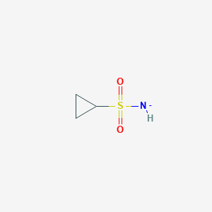 molecular formula C3H6NO2S- B14061793 Cyclopropanesulfonyl amide 