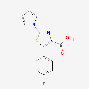 5-(4-fluorophenyl)-2-(1H-pyrrol-1-yl)-1,3-thiazole-4-carboxylic acid