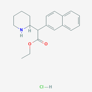 molecular formula C19H24ClNO2 B14062047 Ethyl 2-(naphthalen-2-yl)-2-(piperidin-2-yl)acetate hydrochloride 