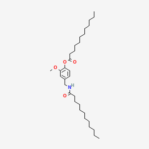 molecular formula C32H55NO4 B14062152 Dodecanoic acid, 4-dodecanamidomethyl-2-methoxyphenyl ester CAS No. 101831-70-3