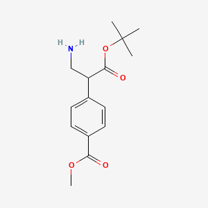 molecular formula C15H21NO4 B14062168 Methyl 4-[3-amino-1-[(2-methylpropan-2-yl)oxy]-1-oxopropan-2-yl]benzoate 