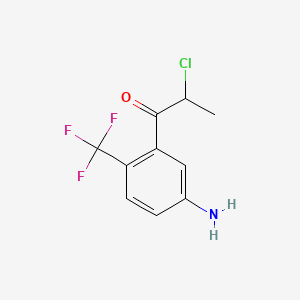 molecular formula C10H9ClF3NO B14062191 1-(5-Amino-2-(trifluoromethyl)phenyl)-2-chloropropan-1-one 