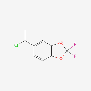 molecular formula C9H7ClF2O2 B14062345 5-(1-Chloroethyl)-2,2-difluorobenzo[d][1,3]dioxole CAS No. 865450-10-8