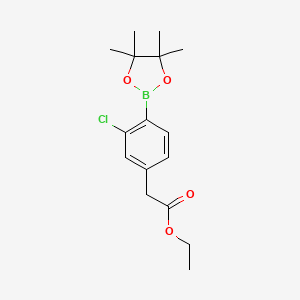 molecular formula C16H22BClO4 B14062453 Ethyl 2-(3-chloro-4-(4,4,5,5-tetramethyl-1,3,2-dioxaborolan-2-yl)phenyl)acetate 
