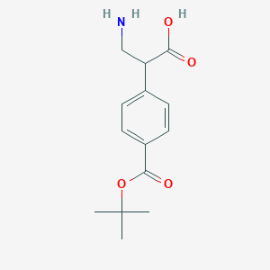 molecular formula C14H19NO4 B14062483 3-Amino-2-[4-[(2-methylpropan-2-yl)oxycarbonyl]phenyl]propanoic acid 