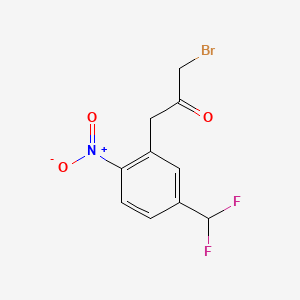 molecular formula C10H8BrF2NO3 B14062577 1-Bromo-3-(5-(difluoromethyl)-2-nitrophenyl)propan-2-one 