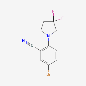 molecular formula C11H9BrF2N2 B1406258 5-Bromo-2-(3,3-difluoropyrrolidin-1-yl)benzonitrile CAS No. 1627693-40-6