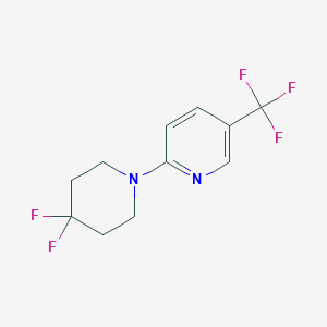 molecular formula C11H11F5N2 B1406260 2-(4,4-Difluoropiperidin-1-yl)-5-(trifluoromethyl)pyridine CAS No. 1713162-79-8