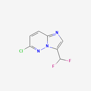 molecular formula C7H4ClF2N3 B14062630 6-Chloro-3-(difluoromethyl)imidazo[1,2-b]pyridazine 
