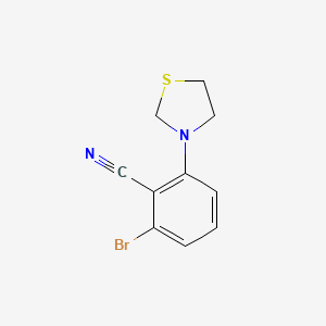 molecular formula C10H9BrN2S B1406265 2-Bromo-6-(thiazolidin-3-yl)benzonitrile CAS No. 1707358-26-6