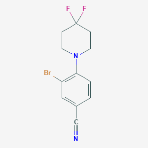 molecular formula C12H11BrF2N2 B1406266 3-Bromo-4-(4,4-difluoropiperidin-1-yl)benzonitrile CAS No. 1707374-02-4
