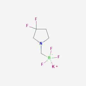 molecular formula C5H8BF5KN B14062668 Potassium ((3,3-difluoropyrrolidin-1-yl)methyl)trifluoroborate 