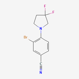 molecular formula C11H9BrF2N2 B1406267 3-Bromo-4-(3,3-difluoropyrrolidin-1-yl)benzonitrile CAS No. 1707706-73-7