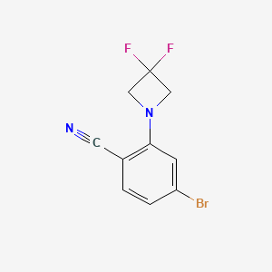 molecular formula C10H7BrF2N2 B1406268 4-Bromo-2-(3,3-difluoroazetidin-1-yl)benzonitrile CAS No. 1707374-03-5